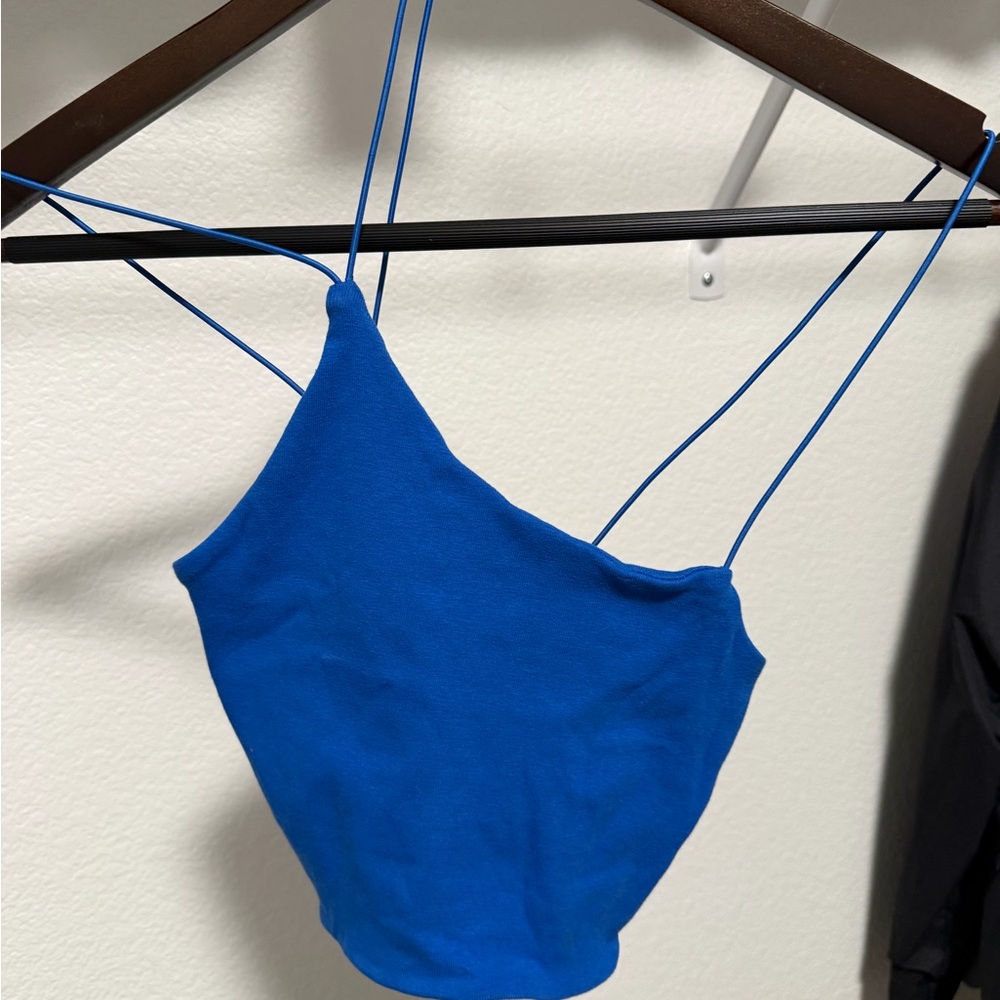 Zara Blue Asymmetric Top
